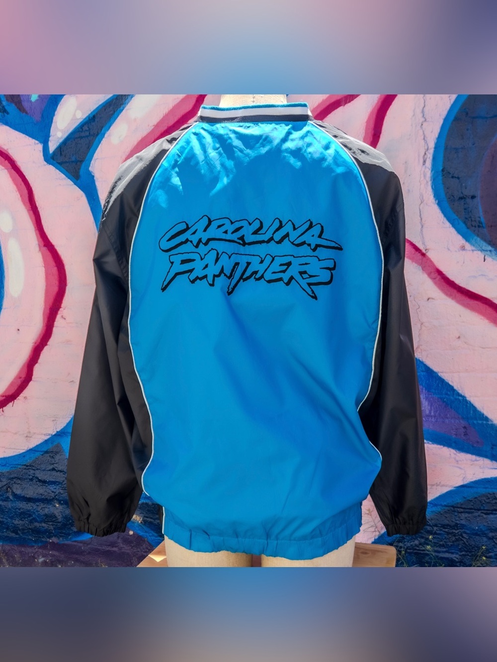 CAROLINA PANTHERS Vintage Windbreaker size XL (V-Neck Pullover) | Blue